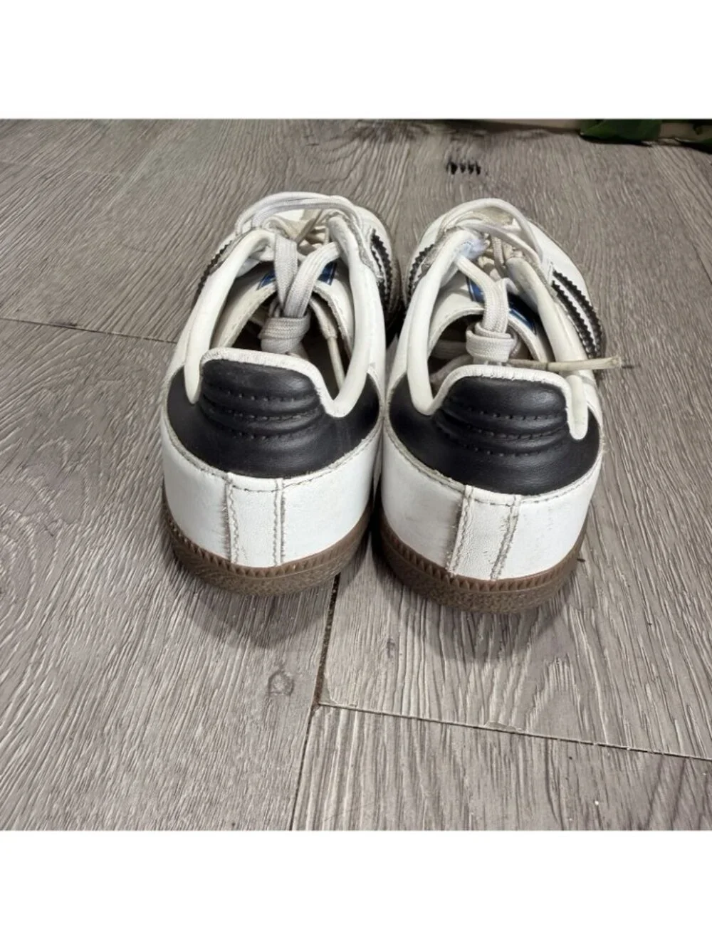 Adidas Samba Shoes Kids Size 12 White Black Leather Soccer Sneakers IE3677